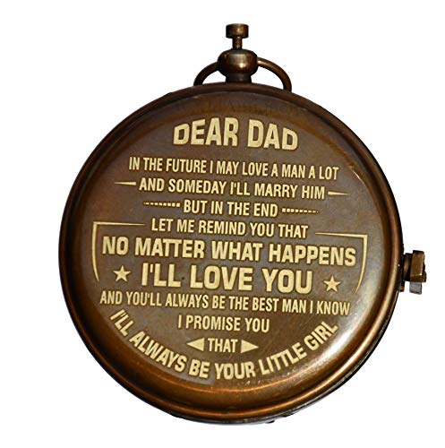 Brújula personalizada con estuche de cuero, regalo para papá, hijo, novio y más miniatura 4
