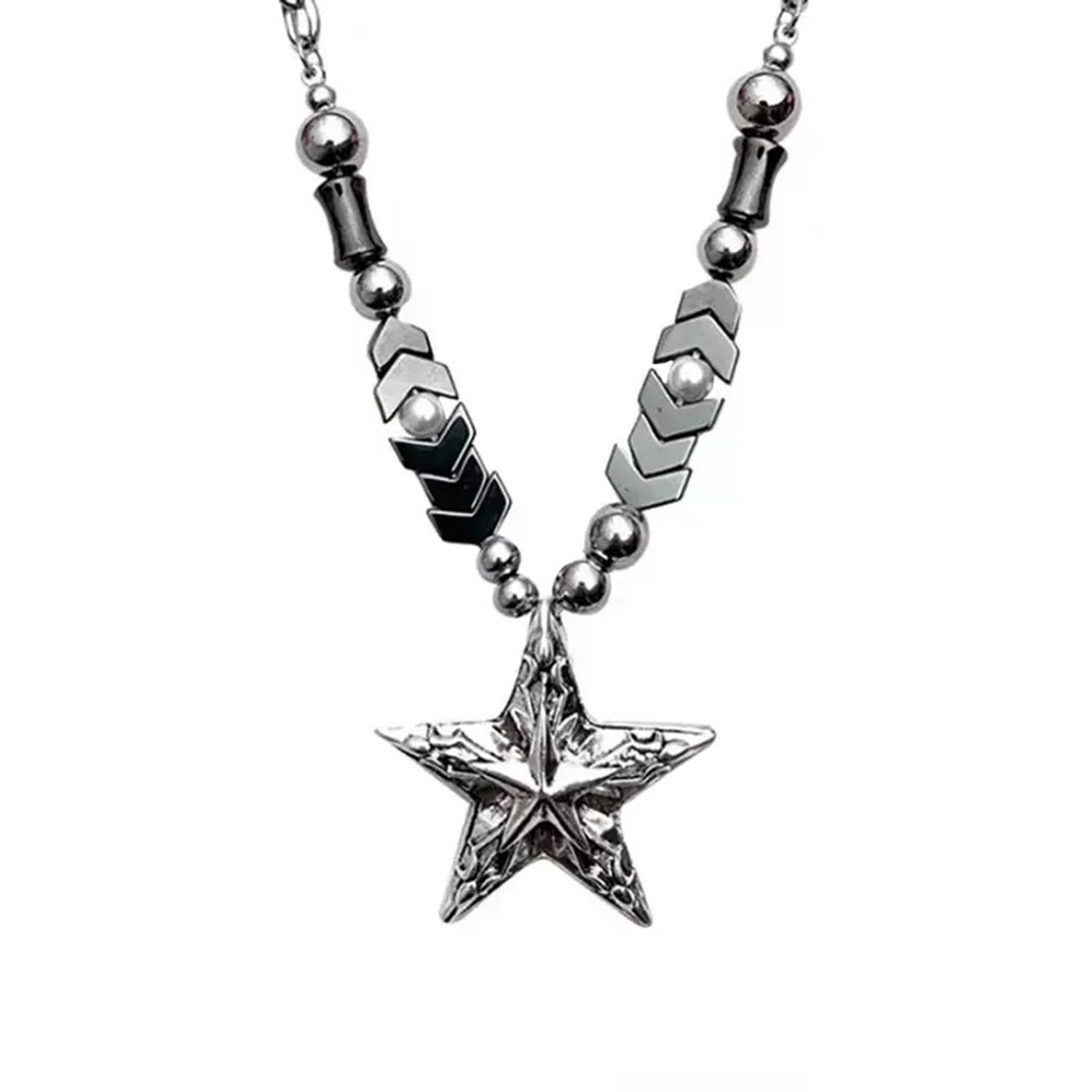 THESSNCE Y2k Necklace Grunge Jewelry Therian Necklace Punk Star Pendant Chain Y2k Accessories for Women Grunge Accessories