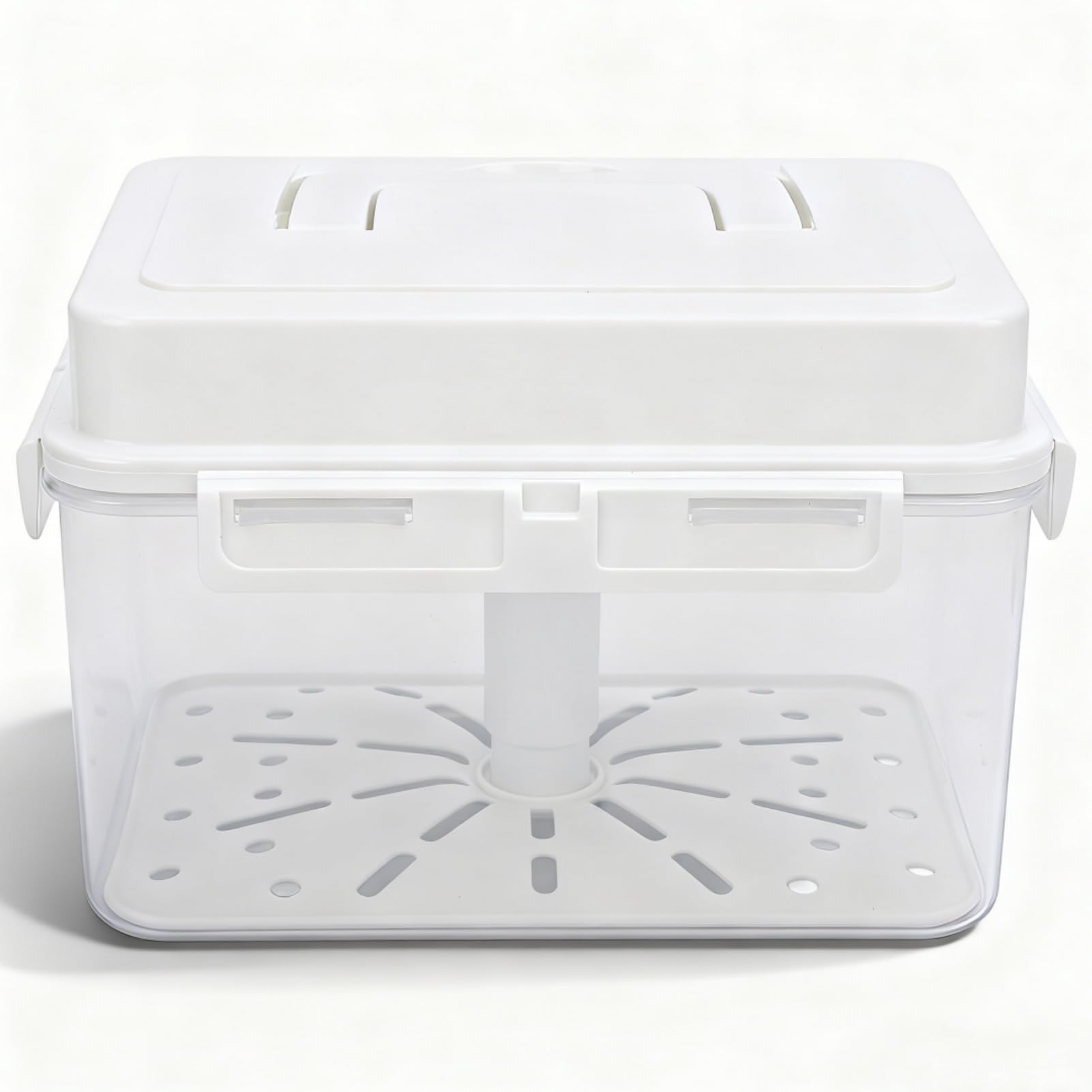 Scatola di Stoccaggio Kimchi Kimchi Fermentazione Contenitore Scapacetti Design Trasparente di Grande capacità con Piastra di Pressione Elastica per Fermentazione dei Sottaceti (4l)