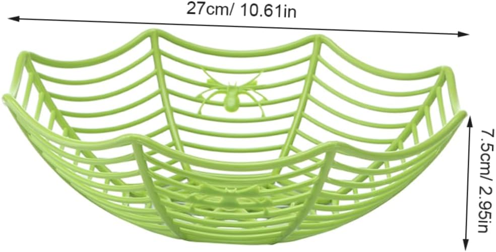 BESTYASH Spider Web Fruit Plate PP Basket Bowl for Halloween Party Decor