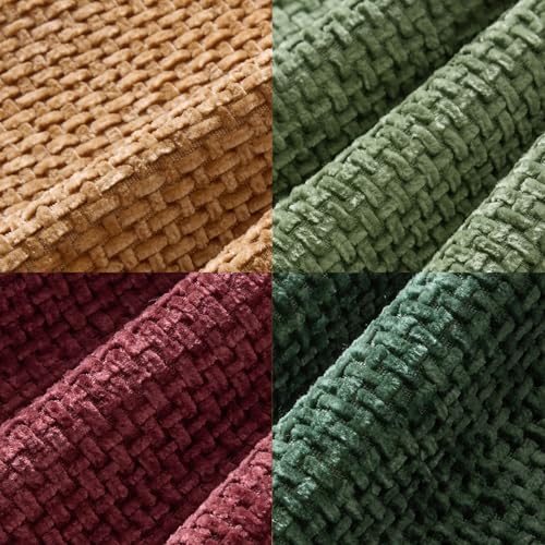 Image of MIULEE Soft Decorative Chenille Pillow Covers Christmas Dark Green 18x18