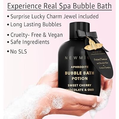 Premium Bubble Bath Long Lasting Foaming Bubbles Romantic Bath for Couples Cherry Chocolate Oud Moisturizing Relaxing Stress Relief Calming Spa Gift
