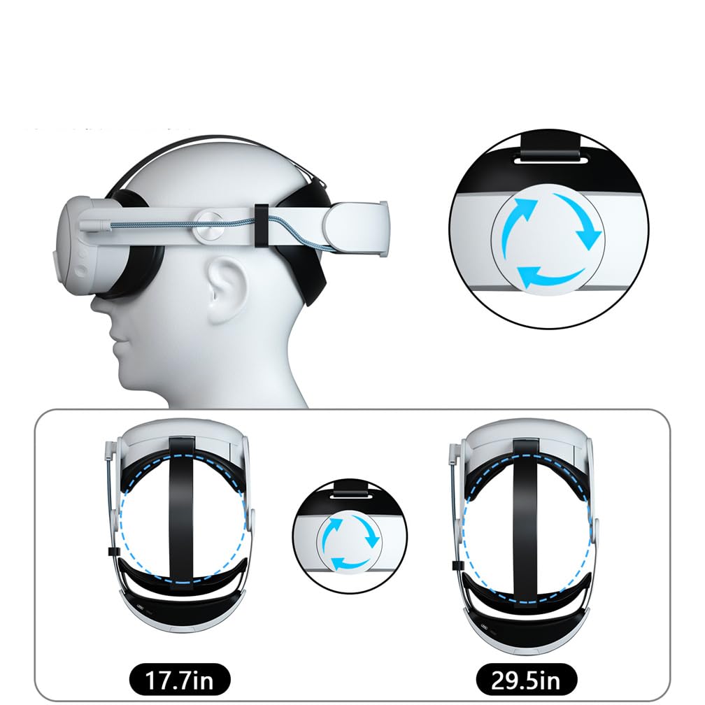LICHIFIT Verstellbarer Kopfgurt Für Meta Quest 3 - Elite Strap Ersatz Für Bessere Gewichtsverteilung