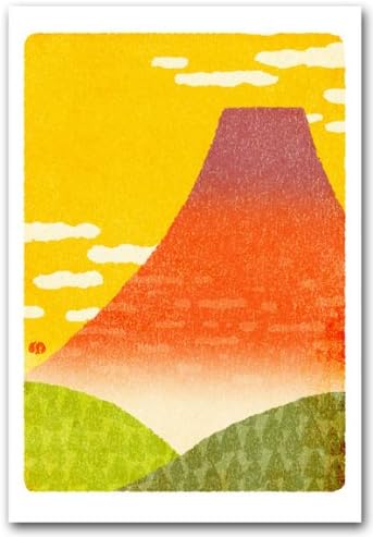 Amazon 版画風ポストカード 赤富士 日本の風景 絵葉書 年賀状 ポストカード 絵柄付はがき 文房具 オフィス用品