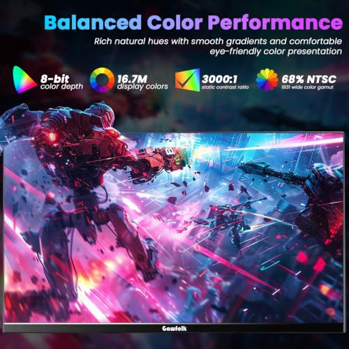 Image of Gawfolk 24.5 Inch Gaming Monitor Flat VA Panel, 240Hz Monitor 1ms | FreeSync, 3000:1 High Contrast, 68% NTSC, VESA 75x75mm Wall Mountable