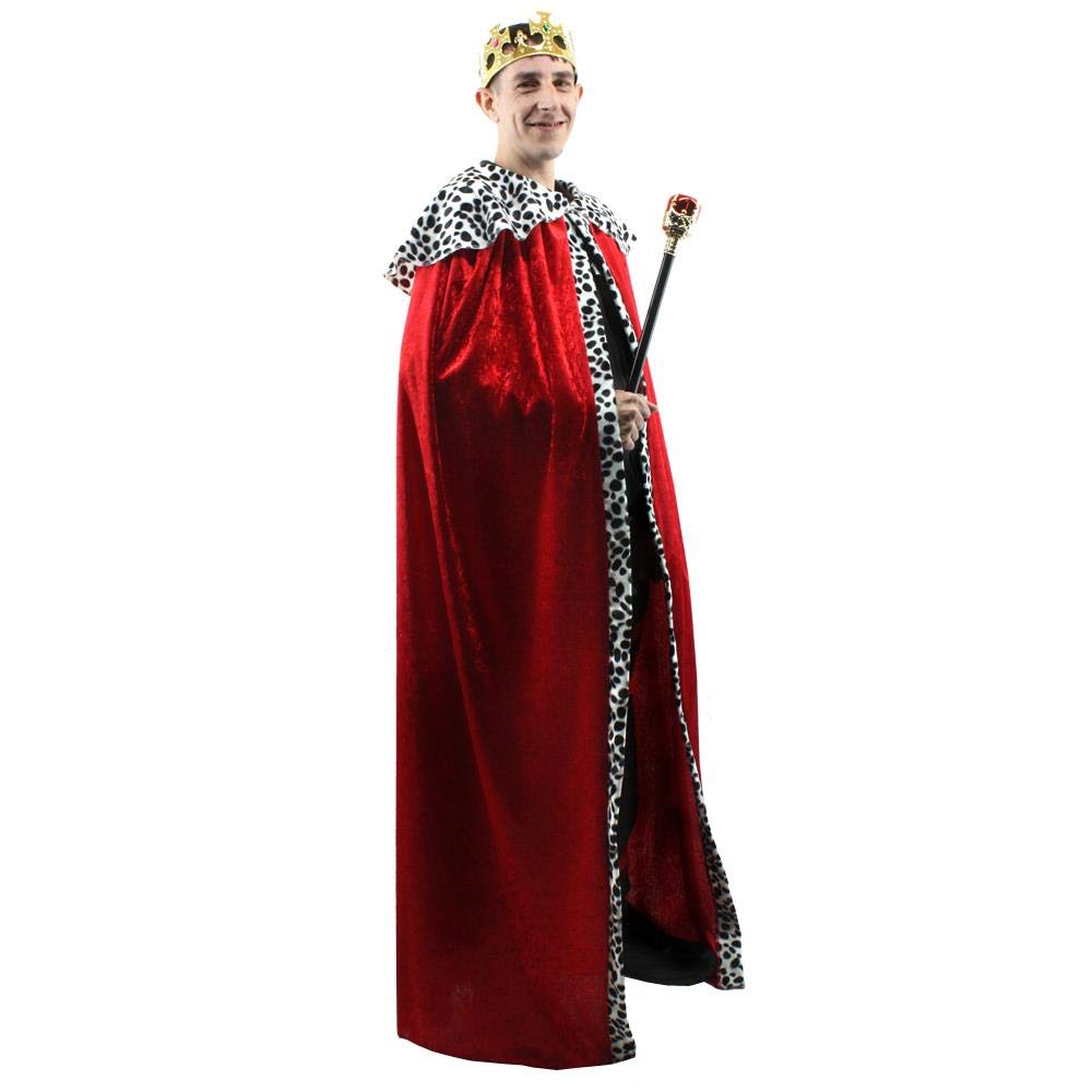 The Dragons Den Unisex Red Adults Royal King Queen Robes & Crown 3 Wise Men Nativity Fancy Dress Costume