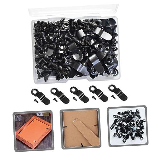 Image of 100pcs Picture Frame Turn Buttons Easy-Install Iron Clips for Hanging Photos Backing Hardware for Wall Displays and Art Projects