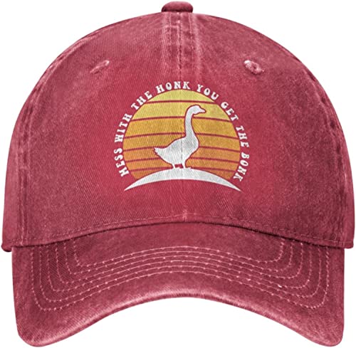 XVBCDFG Silly Goose Hat Mess with The Honk You Get The Bonk Hat Cappellini da Baseball da Uomo Cappelli Vintage