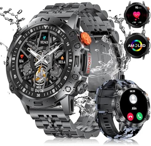 Militaire Montre Connectée Homme Femme Avec Appel Bluetooth,1.39
