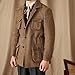 Men's Herringbone Tweed Safari Jacket Classic Blazer Wool Suit Commuter Business(Brown XS)