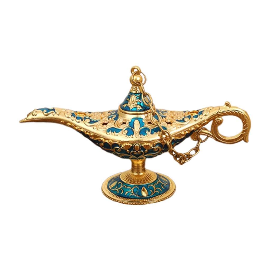 Classic Aladdin Lamp Genie Light Arabian Craft Metal Halloween Home Decor Gold Light BlueHome & Garden|Home Dacor|Other Home Dacor-image-4