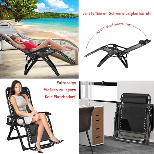 Fauteuil relax zero gravity inclinable avec repose-tête 200kg