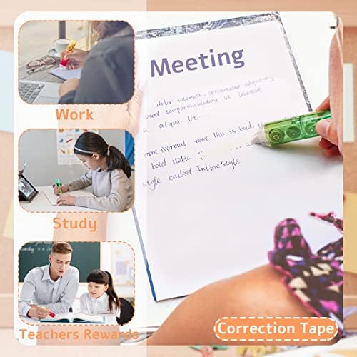 Anvin Quick Dry White Out Correction Tape and 2 Sided Sticky Tape Runner Easy to Use Applicator for Instant Corrections Back to School Office and Scrapbook Planner Supplies
