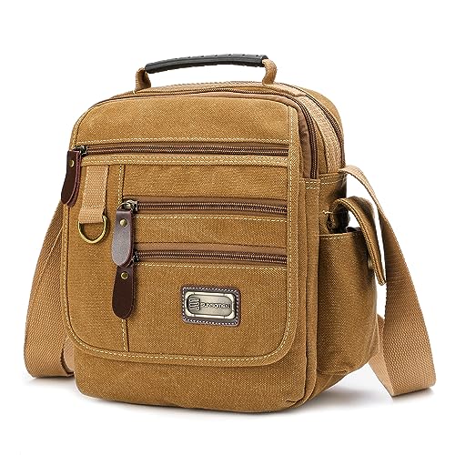 Image of Mens bag Canvas Shoulder Bag Small Messenger Crossbody Bag Work Bag Vintage Multi-function