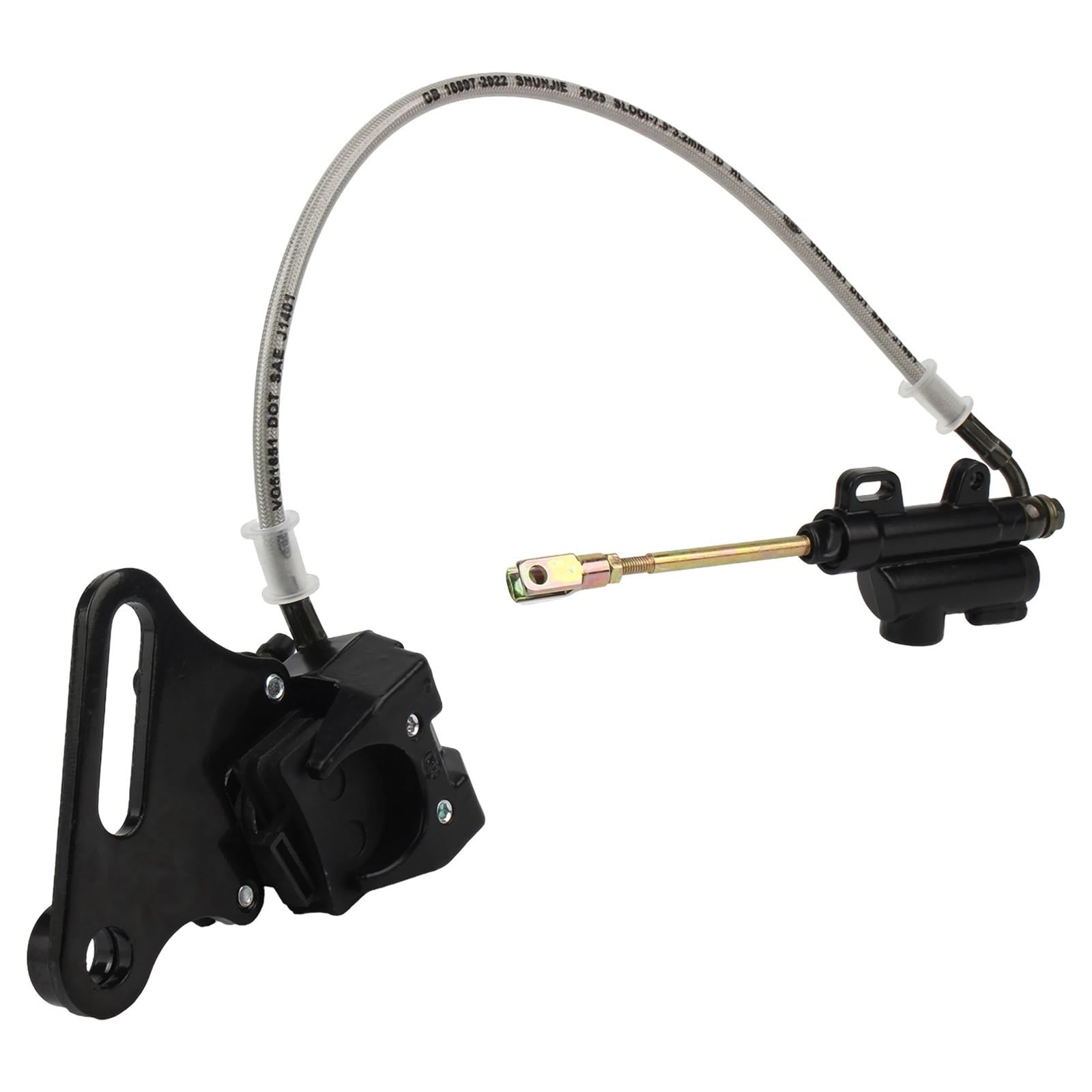 Tarcze hamulcowe do motocykli Zacisk hamulca tarczowego hydraulicznego motocrossowego 15 mm z cylindrem głównym i klockami hamulcowymi, układ hamulcowy 125 cm3-160 cm3 tarcza hamulcowa