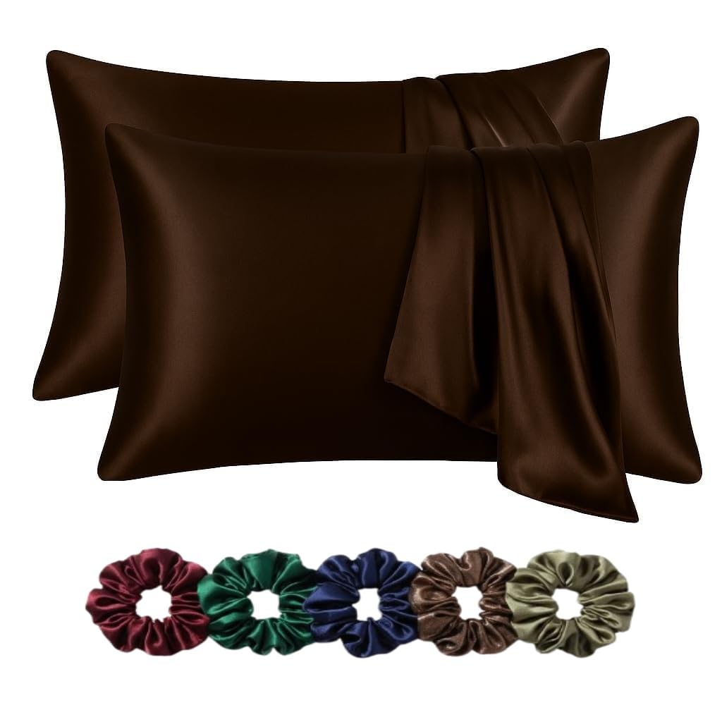 Satin Pillowcase - Hair & Skin Protection + Scrunchies -10 Satin Pillowcase - Hair & Skin Protection + Scrunchies -10