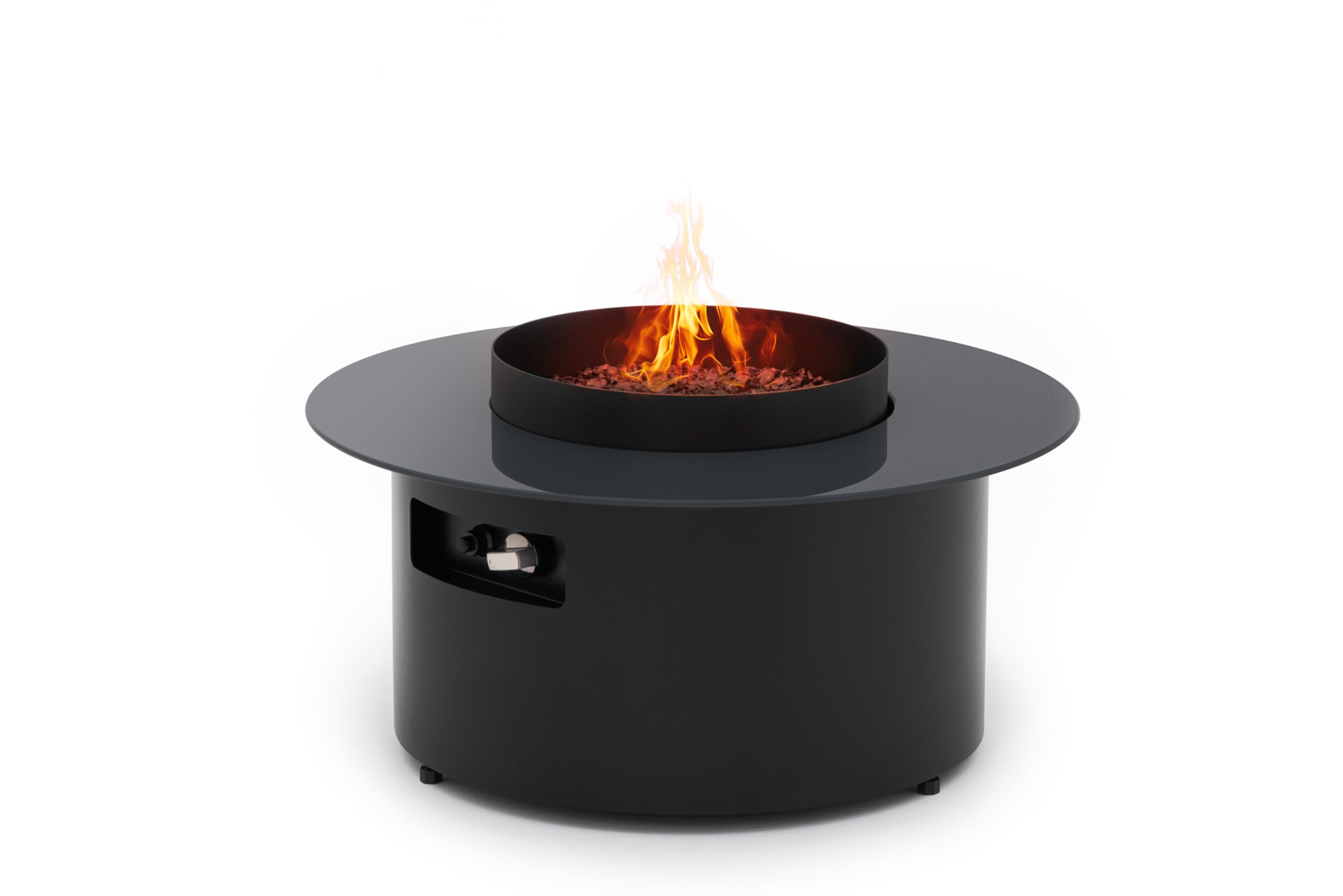 Planika Dot 2-en-1 Mesa de Café con Fuego – Fogata, Chimenea Exterior, de jardín, de café para Patio, de café, Calefactor para Patio. Superficie Duradera, fácil de controlar, Incluye Cubierta.