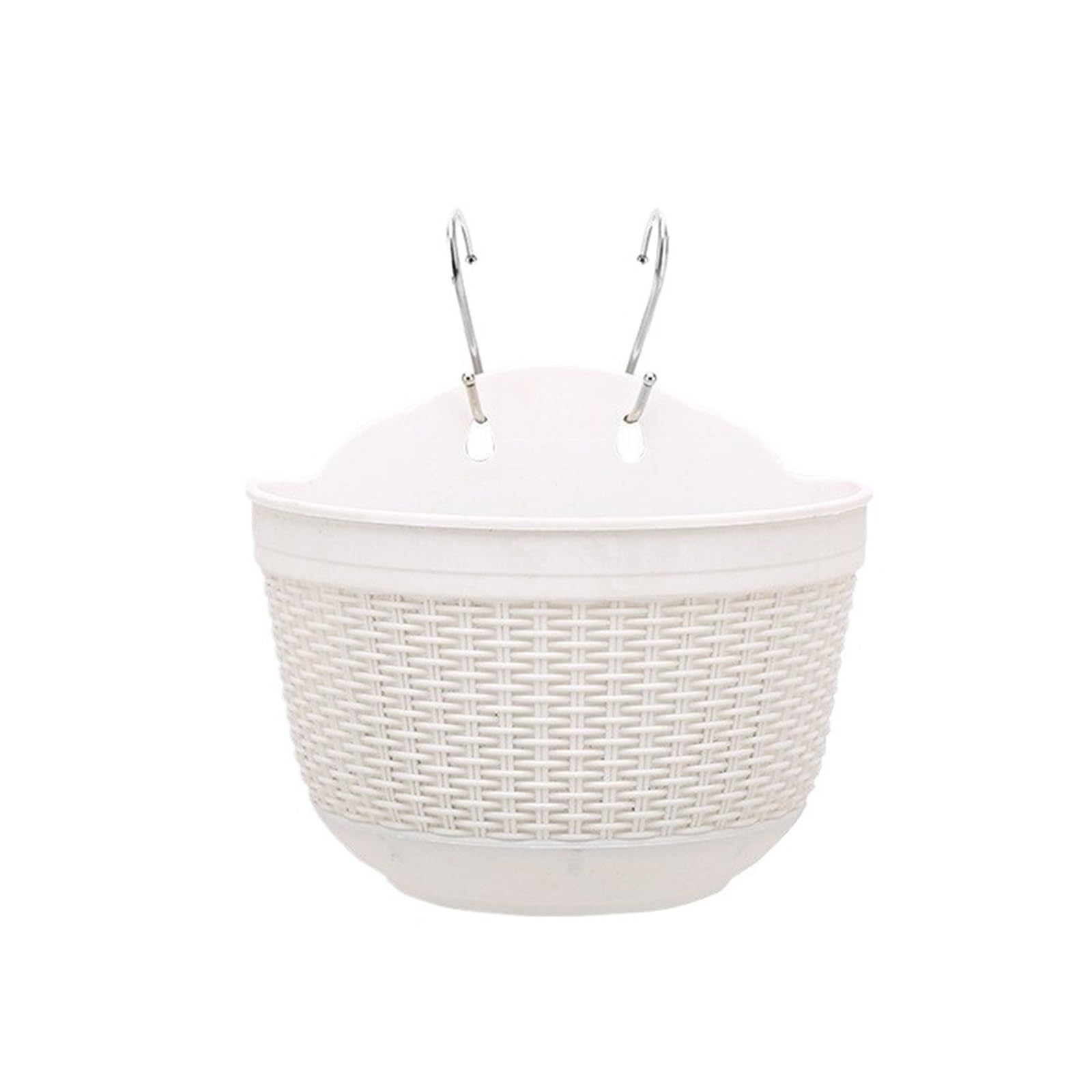 Qjzkwxalmp White Plastic Semi-Circular Hanging Flower Pot