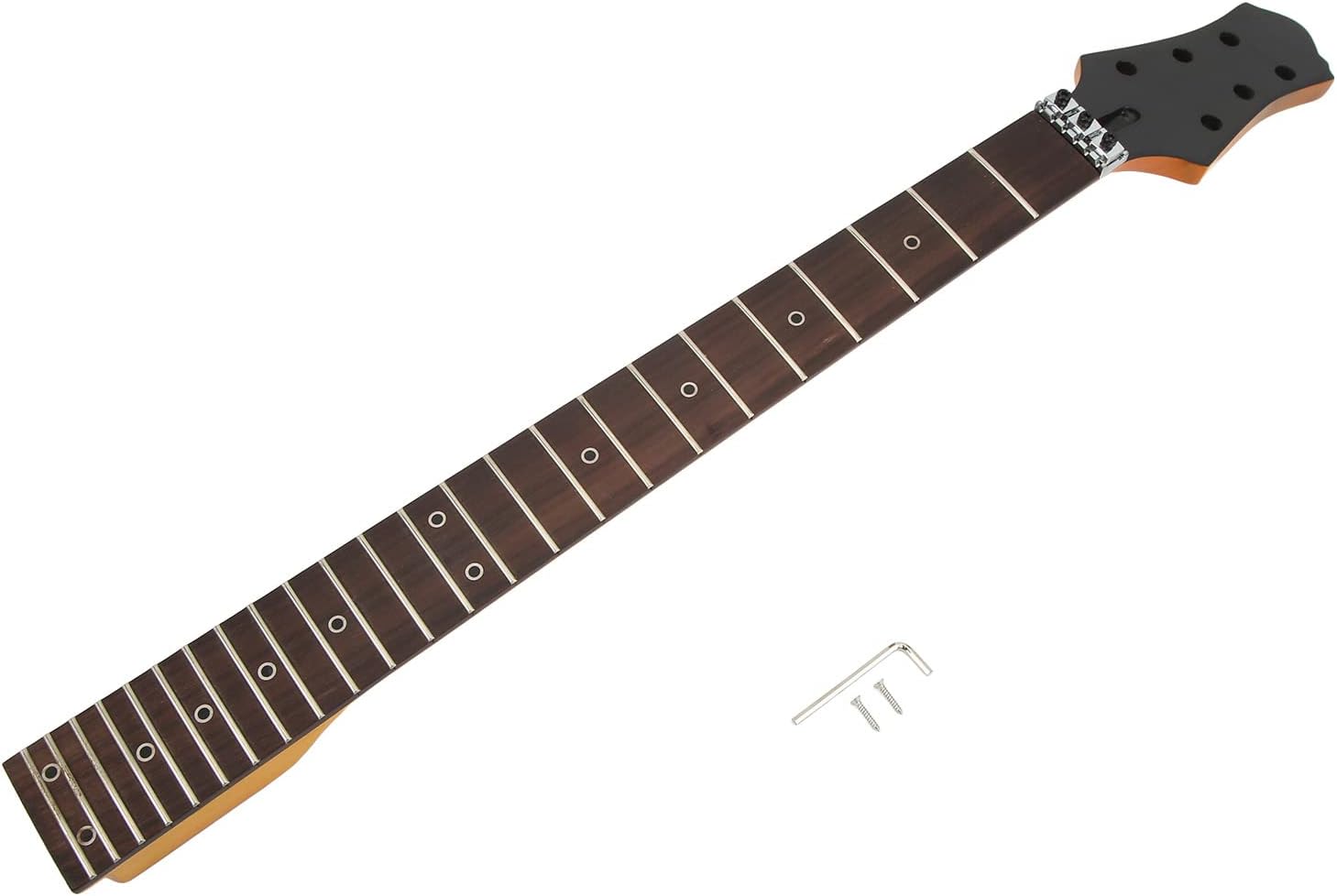 Guitar Neck Fingerboard, Light Weight Beautiful Texture Standard Size Electric Guitar Neck 24 Fret for Performance