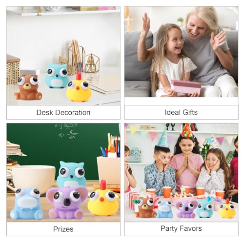 HENGBIRD 5 Stück Tiere Stress Spielzeug Lustig Augen Out Squeeze Spielzeug quetsch Anti Stress Spielzeug Kinder stressball Anti Stress Tier Erwachsene Squishy Toy, Kindergeburtstag gastgeschenke