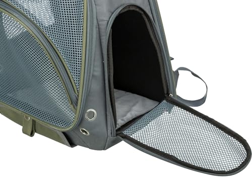 TRIXIE Hunde-Rucksack Lyla - Hunderucksack bis 8kg - Rucksack für Hunde mit Außentaschen, integrierter Kurzleine und Schultergurt, aus atmungsaktivem Mesh - 28830