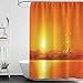 Produktbild JessFash Shower Curtains Brown Grey Egypt,Sacred Geometry Symbol Hanging In The Air Sun Ancient Scenery Reflection Print,Yellow Orange W65 X L72,Shower Curtain for Clawfoot Tub 60X72 Inch