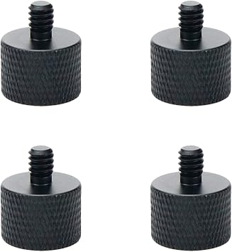 Mic Screw Adapter, Aluminum Alloy Thread Adapter 5/8-11 Female to 1/4-20 Male for Mic Stand, Camera Monitor, Tripod, Microphone Holder 4 Pack