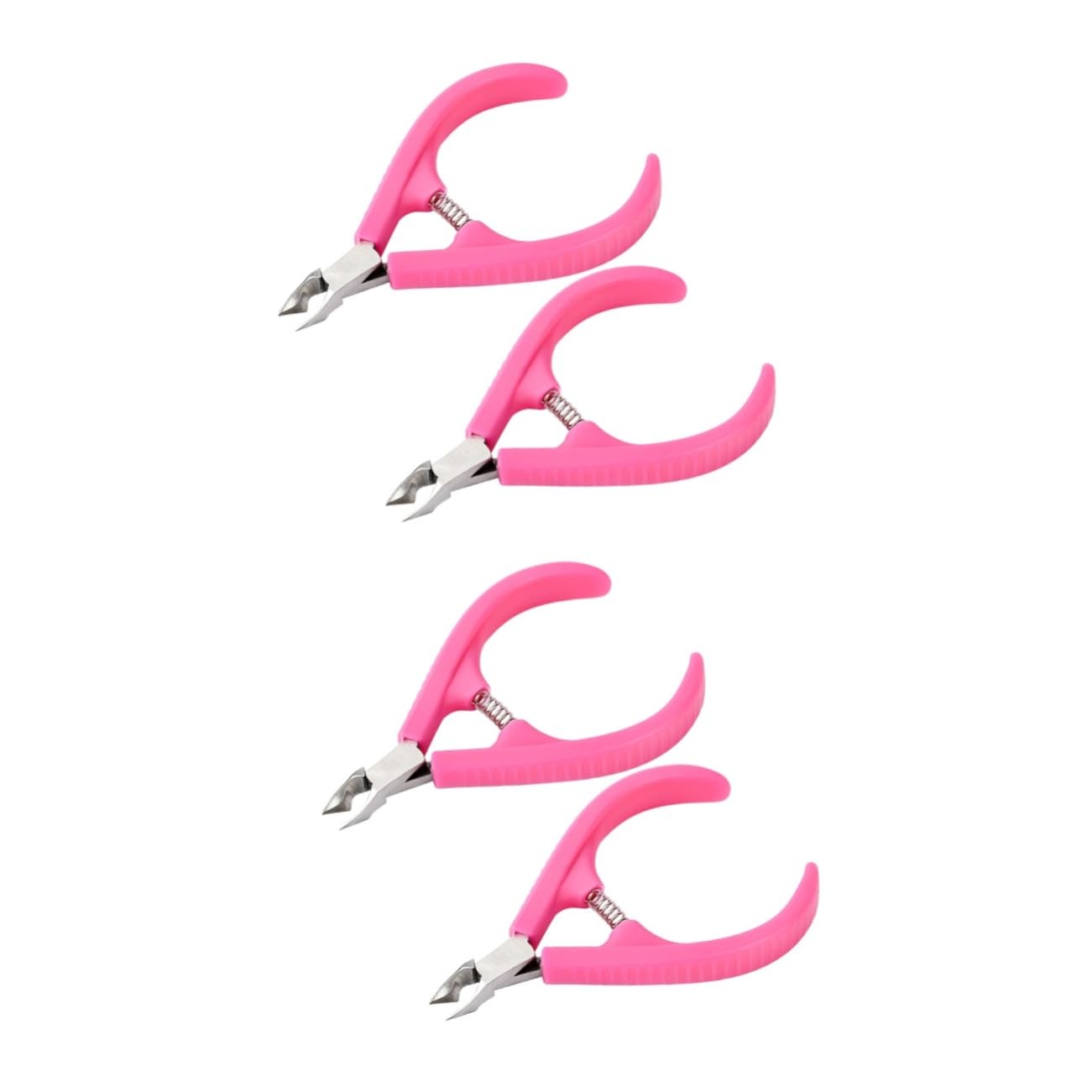 Beatifufu 2sets Nail Tools Plastic Handle Cuticle Nipper Kit Manicure Accessories for Salon 2pcs*2