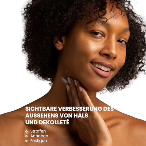 Hals und Dekollete Creme mit Peptiden und Retinol - Neck Firming Cream zur Reduzierung von Falten, Halslinien und Schlaffer Haut - Natürliche Firming Neck Cream für Glatte und Jugendliche Haut - 50 ml