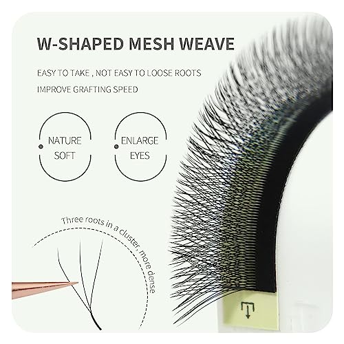 ANNAFRIS 3D Premade Fan W Shape Clover Eyelash Extensions 0.07 C Curl 8-14mm MIX Volume Self Fanning W Lash Extension Natural Soft Faux Mink False Lashes Makeup Supplies (8-14mm MIX - Image 2