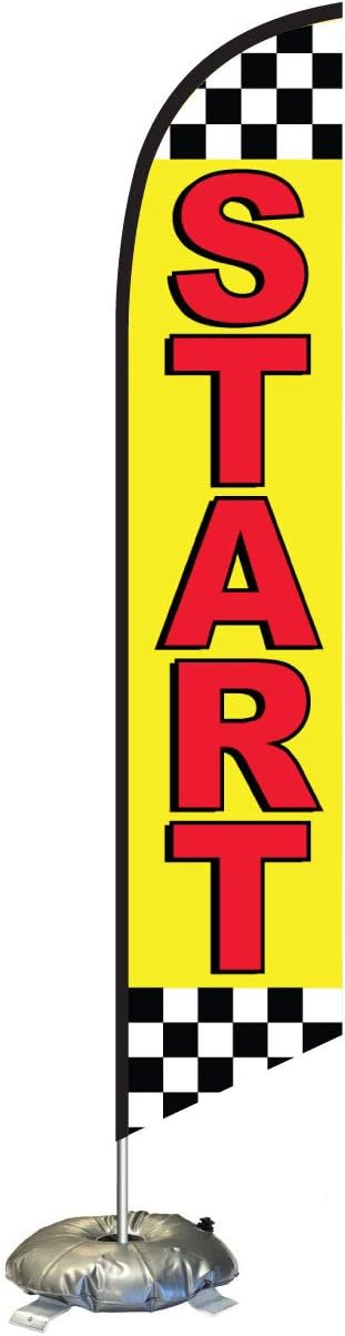 Start Feather Flag Kit with Cross-base and Weight-Donut, Outdoor Advertising Banner Swooper Flag