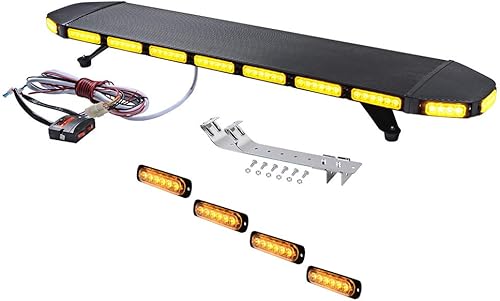 CORP - Advertencia multifunción, precaución de emergencia de 46 pulgadas, barra de luz estroboscópica de 108 LED, techo y 4 x 6 LED, lámpara