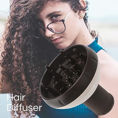 Image of Segbeauty Hair Diffuser with Deep Bowl, Adjustable Air Flow Professional Hair Diffuser Attachment for Curly Wavy Hair, Hairstylist Barber Salon Tool Fitting Most Blow Dryer with 1.57 inch-1.97 inch Nozzle