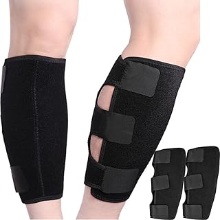 POKEAT 2Pcs Calf Brace Torn Muscle Shin Splint Brace Lower Leg Neoprene Runners Injury Strain Tear Splints Calf Compression Sleeve