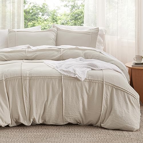 Bedsure Grid Boho Duvet Cover King Size - Shabby Chic