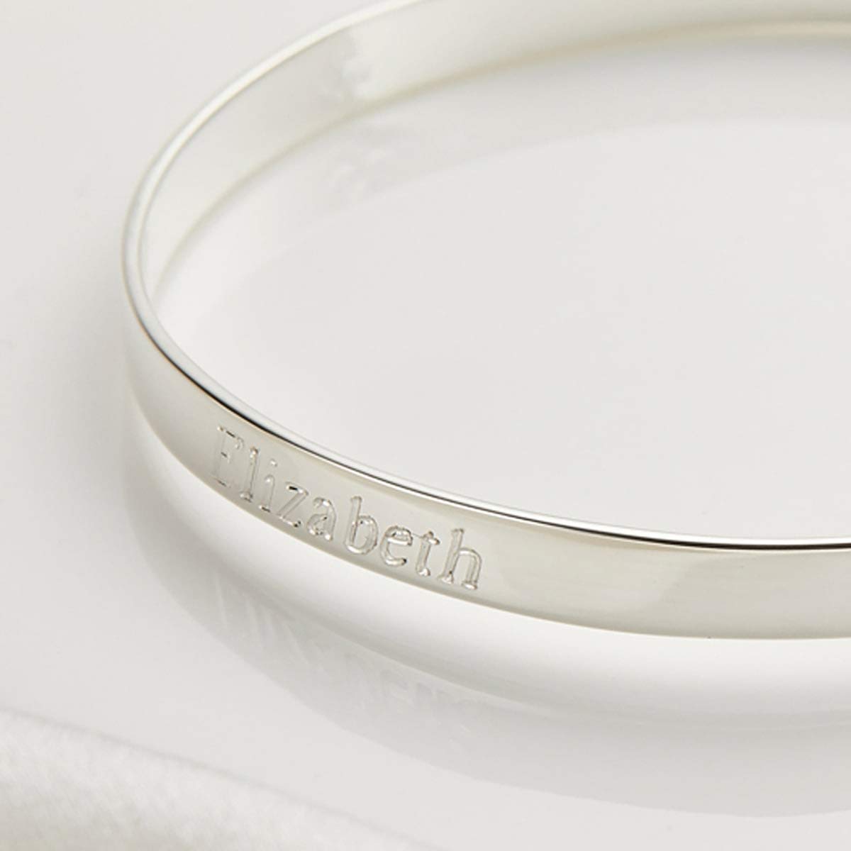 Molly Brown London Signature Baby Bangle - Sterling Silver Christening Bracelet for Girls - Hallmarked 925 Silver (Without Engraving) - Image 3