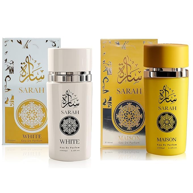 Viaan Krishna SARAH WHITE & SARAH MAISON Perfume Set for Women - Lavender, Vanilla & Tropical, Pear Fragrance Combo Gift Set 3.4 fl oz Each EDP for Daily Use (2 PACK).