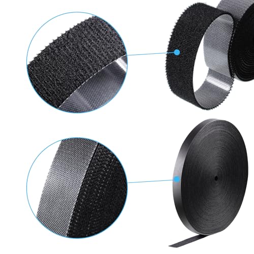 Image of WILLBOND 3 /4 Inch X 90 ft 3 Rolls of Heavy Duty Industrial Hook and Loop Strap Roll, Reusable Nylon Cable Management Strap for Server Rack, Workshop, HVAC Wiring, Cable Organizer Wrap