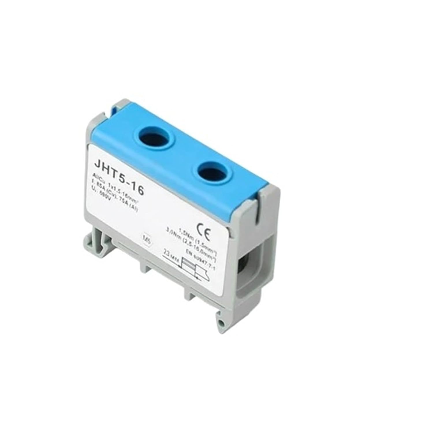 JHT5 16mm² Aluminum Patch Panel DIN Rail Cable 1 in Multiple Out Connector Junction Box(JHT5-16-1-BE)