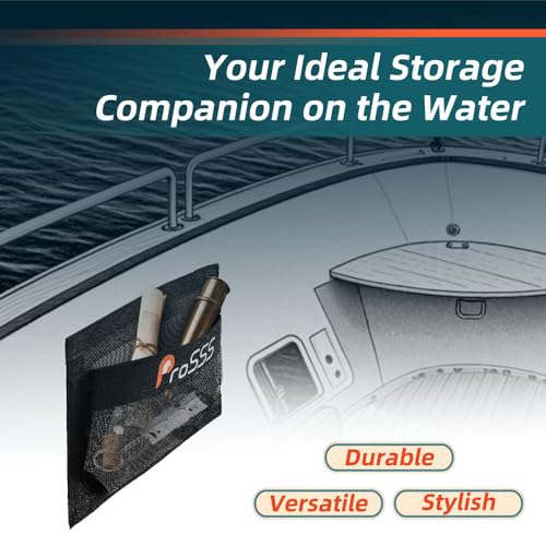 1PC Boat 10"*7" Self-Adhesive Storage Mesh Bag,Marine Organizer for Tools & Boat Accessories,Waterproof Strong Adhesive Backing, Easy to Install & Remove,Keep Your Boat Tidy and Items Secure - Image 3