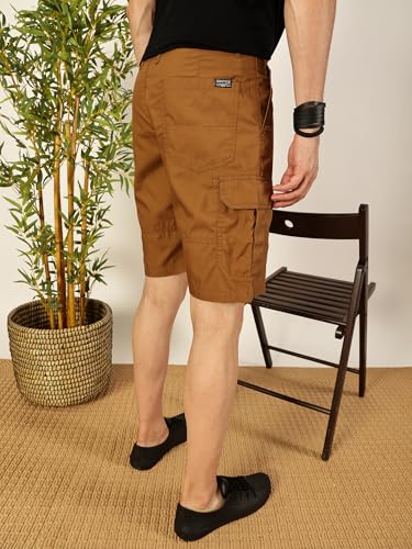 Image of Thomas Scott Men's | Regular Fit | 100% Cotton | Solid | Breathable Lightweight | 6-Pocket Cargo Shorts | Cricket Club Collection