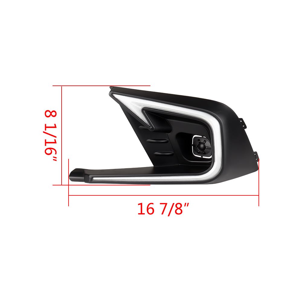 Astra Depot Pair LED DRL Daytime Running Light Assembly Switchback Turn Signal City Lamp Compatible for 2022-2024 Honda Civic Sedan Hatchback 11th Gen Fog Lights Tri-Colors