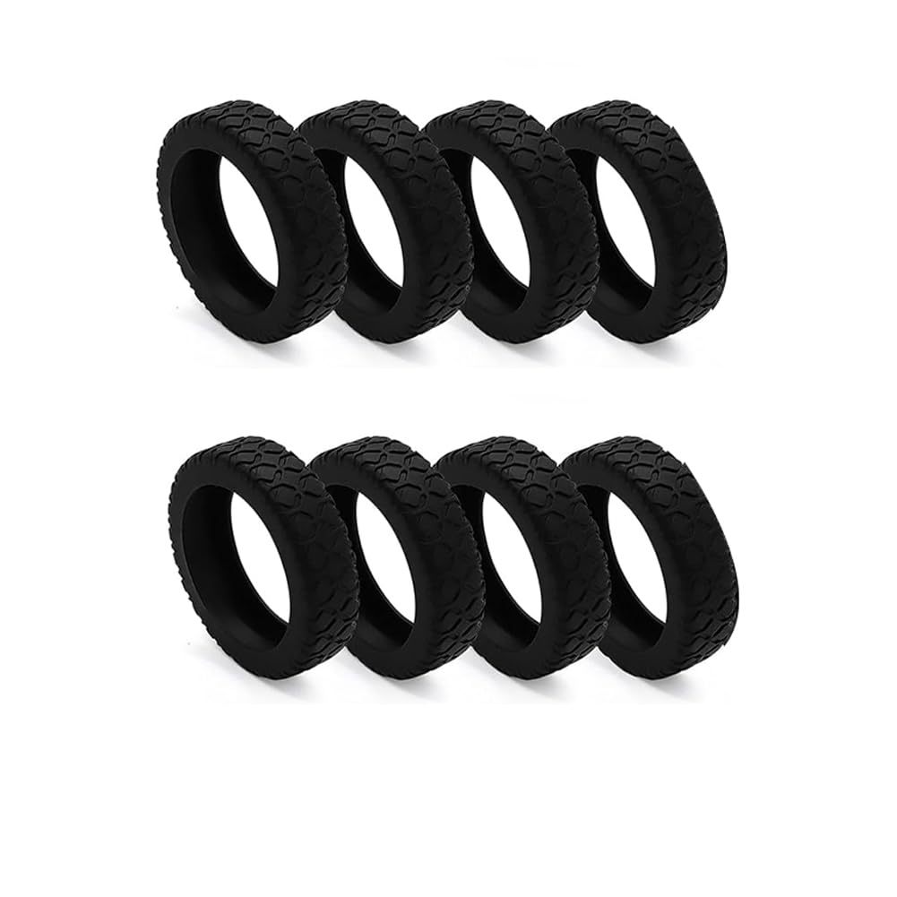 Tuidzljd 8Pcs Suitcases Wheel Covers,Silicone Luggage Compartment Wheel Cover for Most 8 Spinner Wheels Black