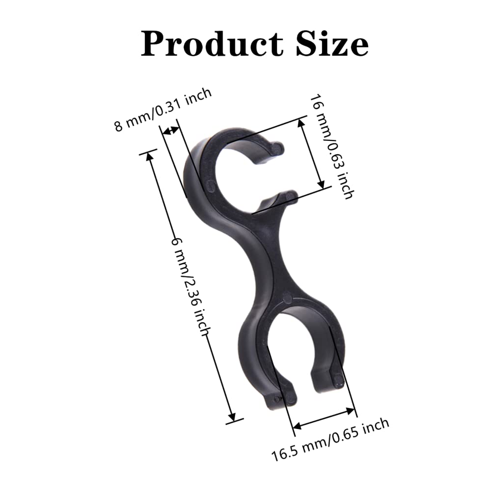 Zhouocea 10 PCS Trekking Pole Clips Superior Hiking Pole Clips Walking Stick Accessories Walking Stick Holder Double Rod Buckle Connector for Outdoor Hiking Camping