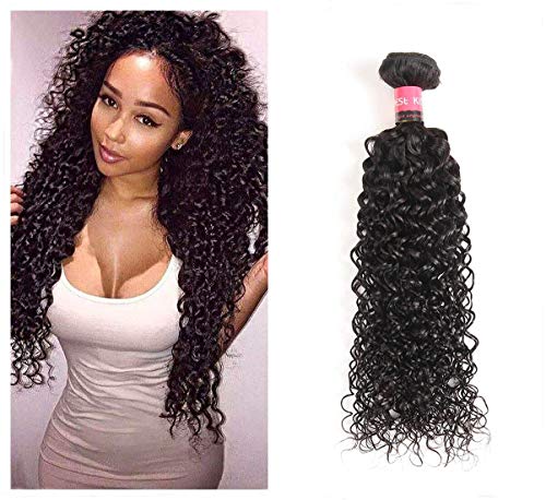 West Kiss Brazilian Curly Weave Hair One Bundles 100% Human Hair Double Weft Unprocessed Natural Black Hair（20 inch）