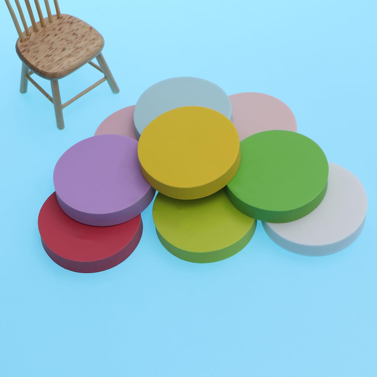 HOODANCOS 10 Pcs Carved Rubber Brick Round Carving Stamps Circle Stamp Stamps for Crafting Craft Stamps Card Making Stamp Block Stamps for Scrapbooking Stamping Block Random Color