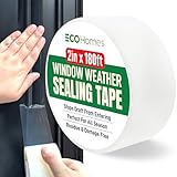 ECOHomes Window Weather Sealing Tape | Winter Weather Stripping Tape to Block Cold Drafts Through Window Gaps and AC Units, Insulation Seal and Draft Blocker for Home (2 Inch by 180 FT, Clear)