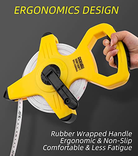 DOWELL Maßband, Fiberglas Open Reel Tape Reel Messung Glasfaserband Maß Schnell zurück 165ft/50m