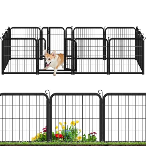 Image of Yaheetech 24in x 32ft Rustproof Foldable Metal Decorative Garden Fence | Durable Metal Frame, Tool-Free Quick Setup,Custom Multi-Shape,Fold Flat Storage, Multi-Scene For Garden Patio RV Camping