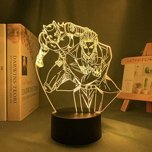 YuMeng Anime lámpara 3D yoshikage Kira led luz Noche para decoración de Dormitorio Regalo de cumpleaños 16 Color Cover